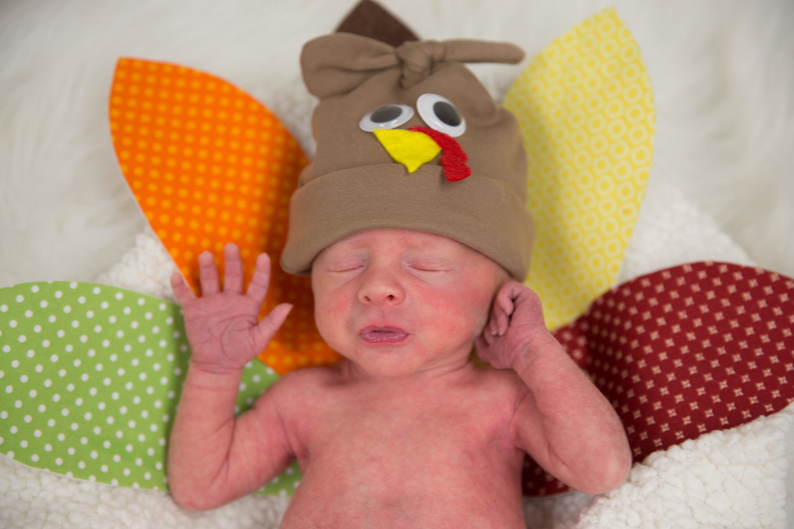 Hillcrest Medical Center NICU babies dressed up for Thanksgiving holiday